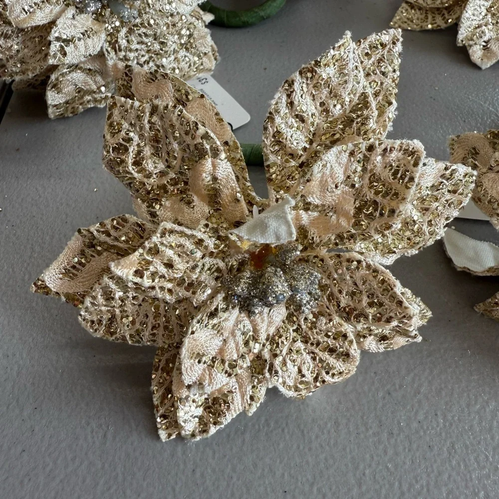 Gold Floral Napkin Rings